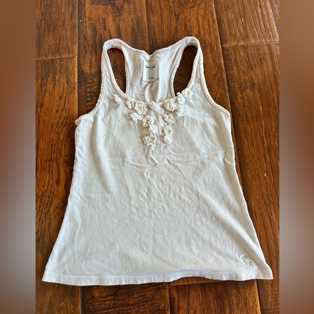 Abercrombie & Fitch kids Cream Floral Tank Top